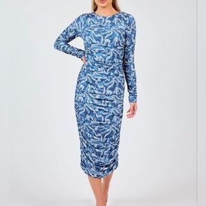 NWT Sadie & Sage Lined Ruched Long Sleeve Dress